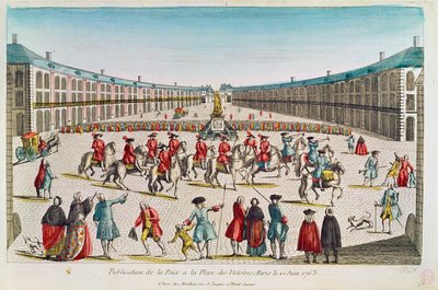 Publication of the Peace, Place des Victoires, June 1763 by French School